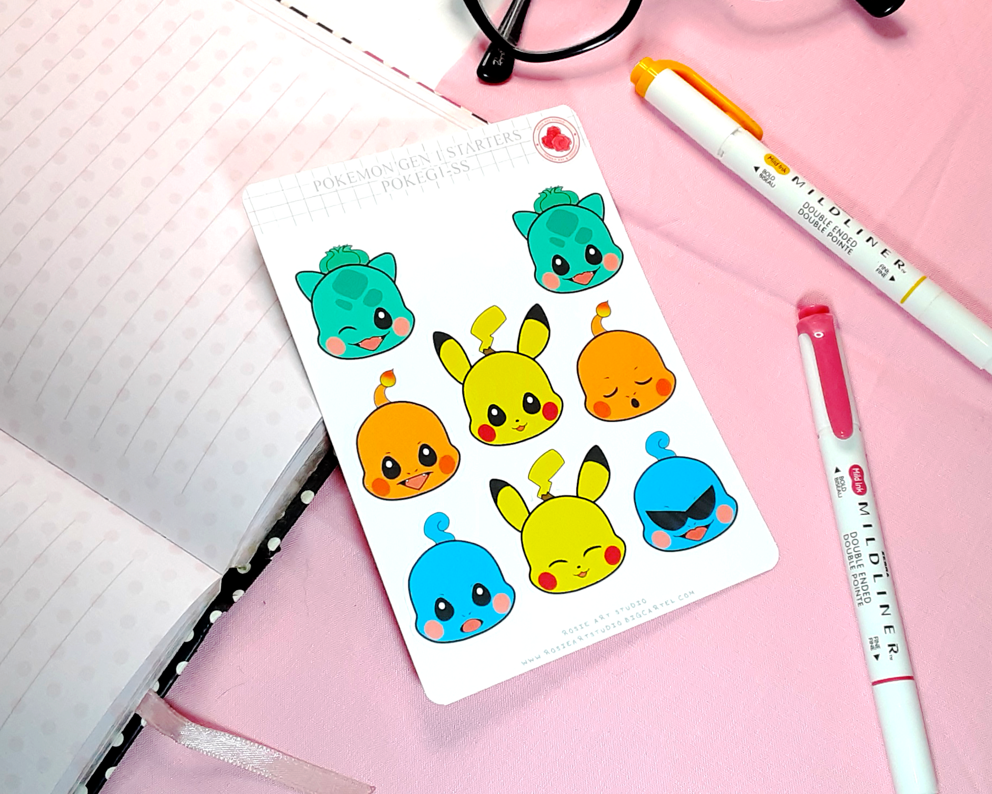 Notebook, diary Pokemon - Starters
